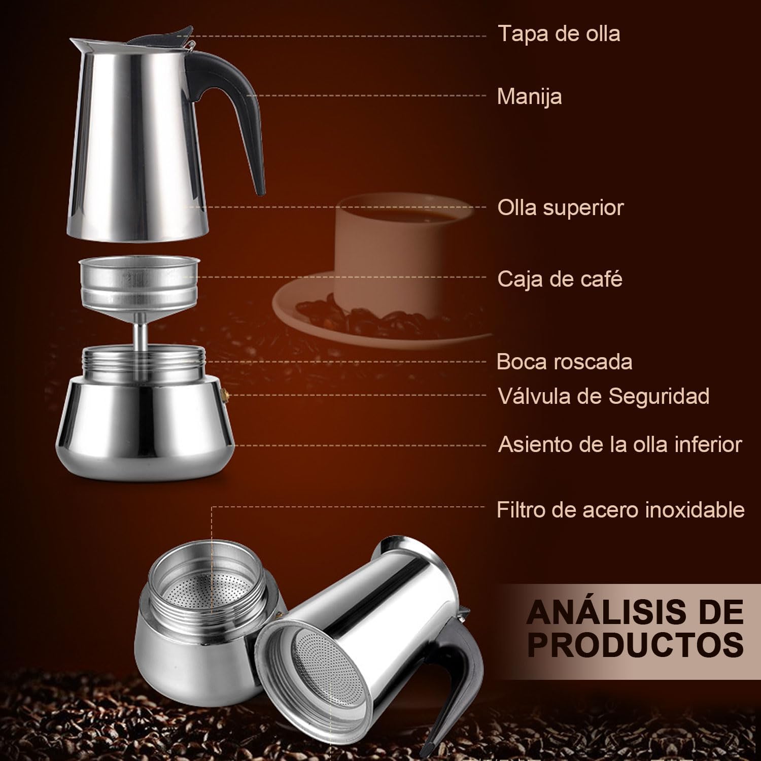 Cafetera Italiana Expresso 6 Tazas